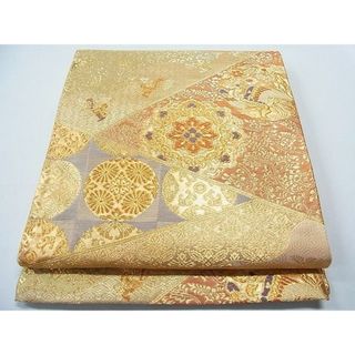 平和屋1◎六通柄袋帯　切嵌正倉院花鳥文　金糸　逸品　未使用　CAAC0184in(帯)