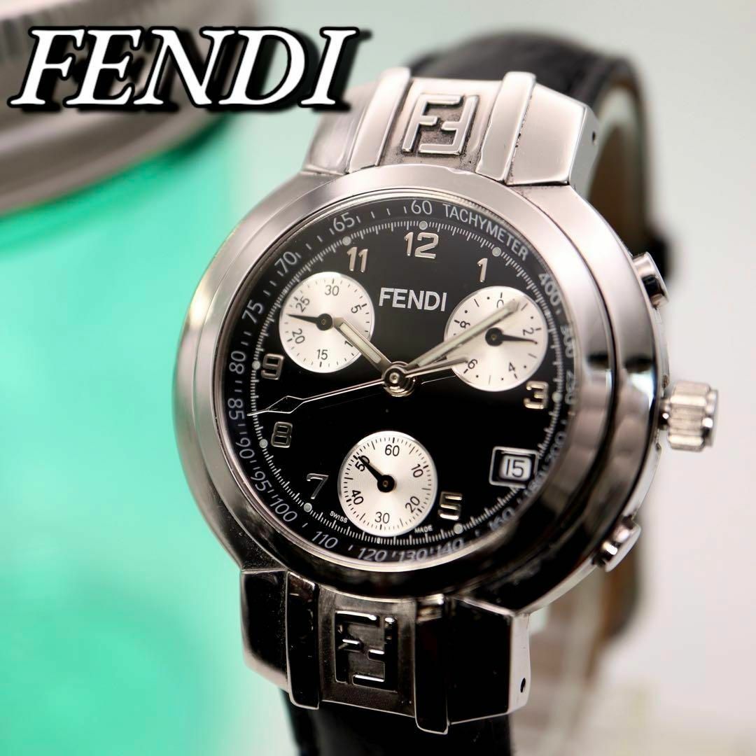 FENDI(フェンディ)の極美品 FENDI オロロジ クロノグラフ 黒文字盤 レディース腕時計 749 レディースのファッション小物(腕時計)の商品写真