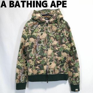 A BATHING APE - A BATHING APE ジップパーカー エイプ カモフラ 迷彩 camo