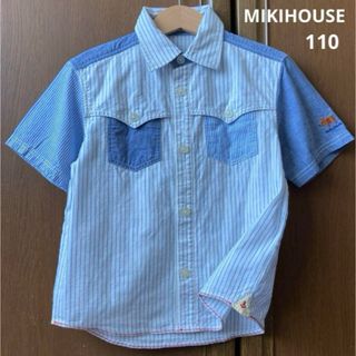 ミキハウス(mikihouse)のミキハウス　半袖　マリン　ストライプ　シャツ　ブラウス　春　夏　ファミリア(Tシャツ/カットソー)