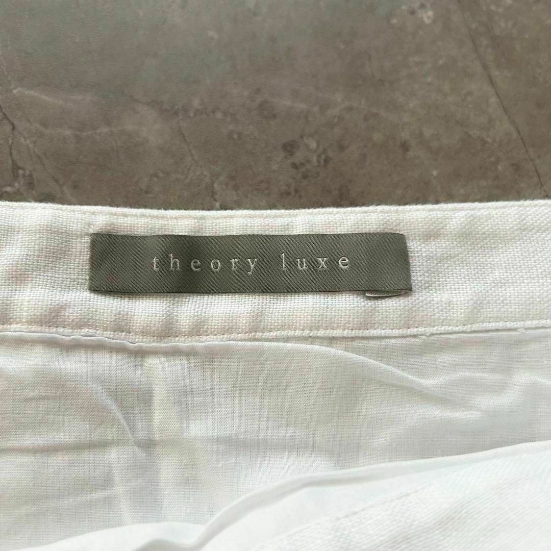 Theory luxe(セオリーリュクス)のセオリーリュクス カットワークレース スカート 38 リネン ホワイト レディースのスカート(ひざ丈スカート)の商品写真