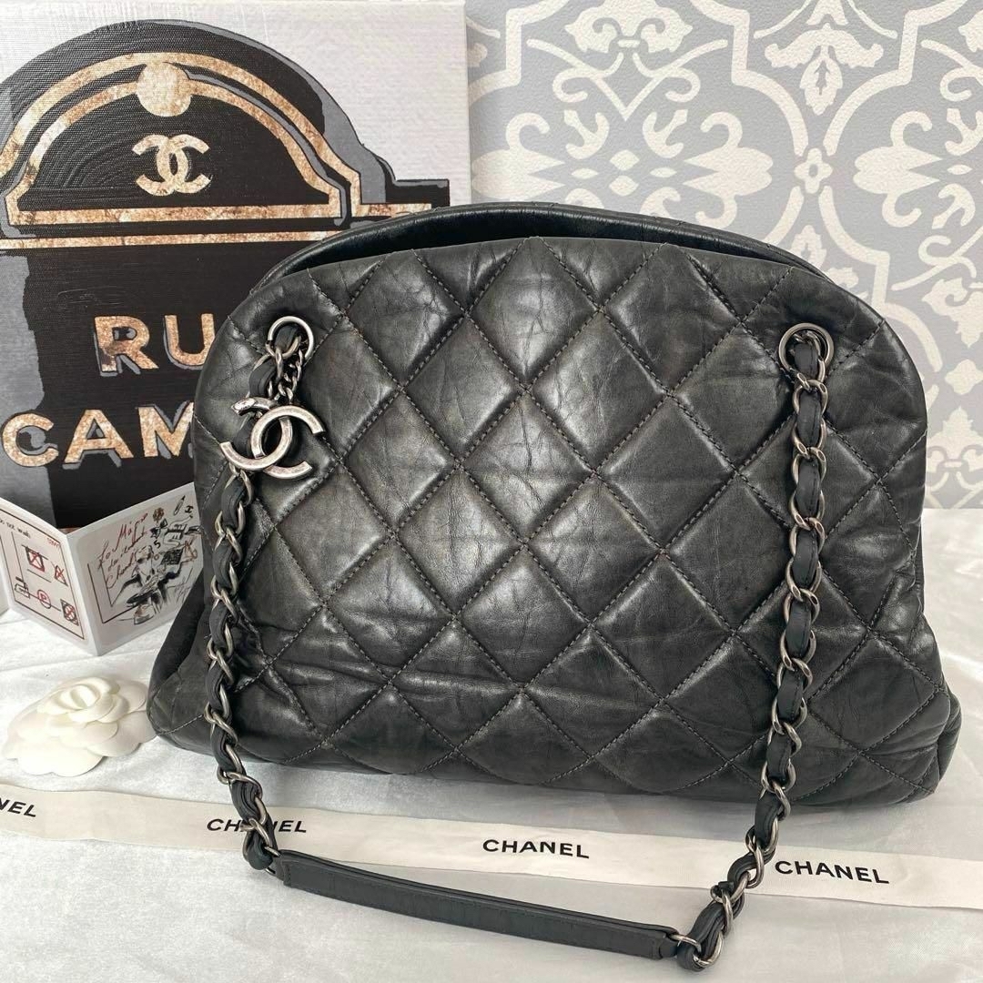 CHANEL(シャネル)の極美品☆CHANEL シャネル マドモアゼル ボーリングバッグ グレー レディースのバッグ(ショルダーバッグ)の商品写真