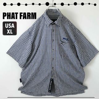 ファットファーム(PHATFARM)のファットファーム★ギンガムチェック/オーバーサイズシャツ★刺繍ロゴ★USA XL(シャツ)