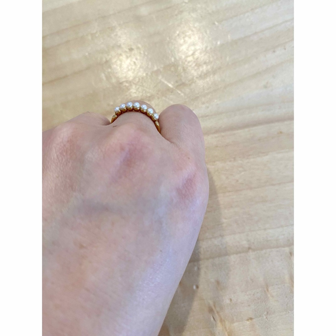 ☆美品☆K18ベビーパール付リング レディースのアクセサリー(リング(指輪))の商品写真