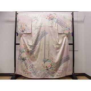 平和屋1■訪問着　銀駒刺繍　花籠文　銀彩　逸品　CAAC1254dy(着物)