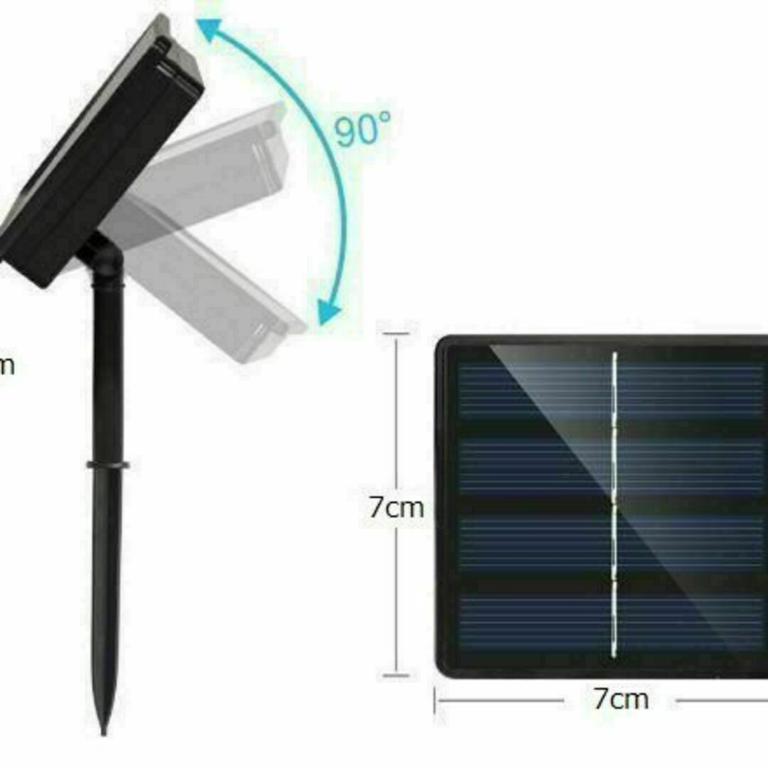 電池不要 電飾イルミネーションライト　LEDソーラーライト　電球色　防水 12m インテリア/住まい/日用品のライト/照明/LED(その他)の商品写真