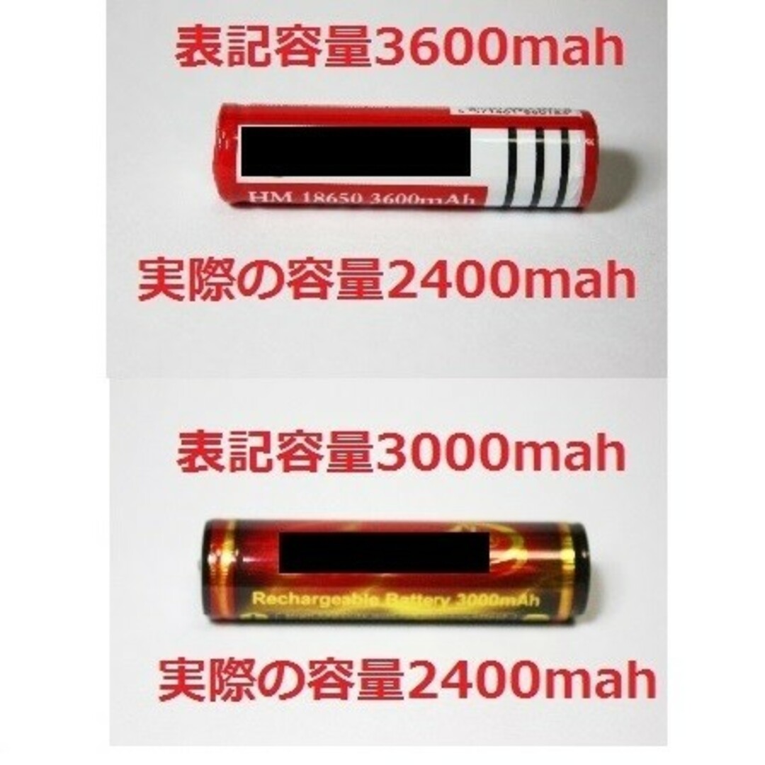 18650 リチウムイオン充電池 充電器 電池2本＋充電器R70713 スポーツ/アウトドアのアウトドア(ライト/ランタン)の商品写真