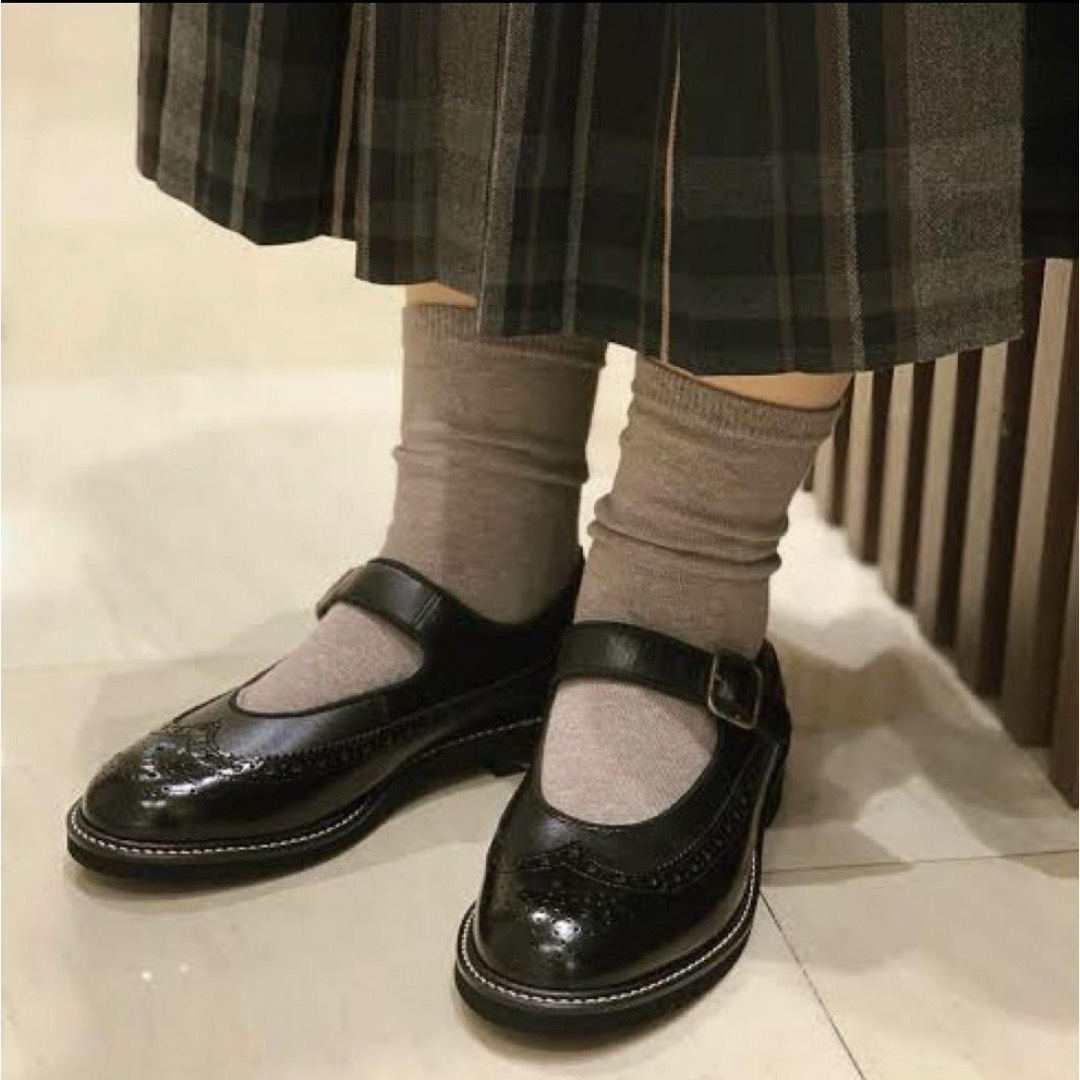 HARUTA(ハルタ)のHARUTA ハルタ ウイングチップ ストラップシューズ レザー ダークブラウン レディースの靴/シューズ(ローファー/革靴)の商品写真