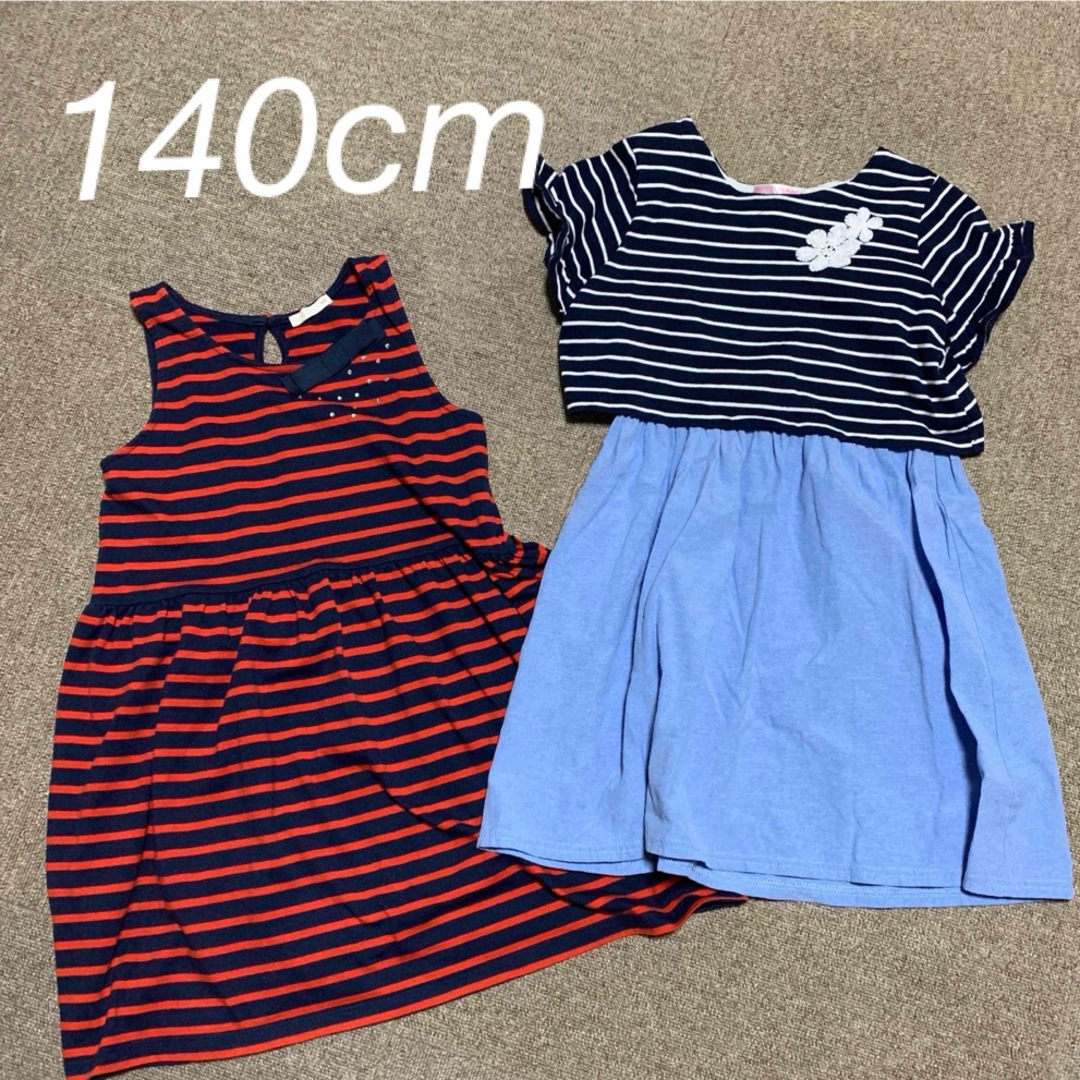 H&M(エイチアンドエム)の女の子　夏服ワンピース　140cm  キッズ/ベビー/マタニティのキッズ服女の子用(90cm~)(ワンピース)の商品写真