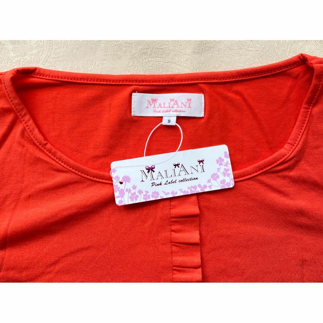 NAIGAI(ナイガイ)の【新品】【レディース９号】エレガントカジュアルＴシャツ　トマトカラー レディースのトップス(Tシャツ(半袖/袖なし))の商品写真