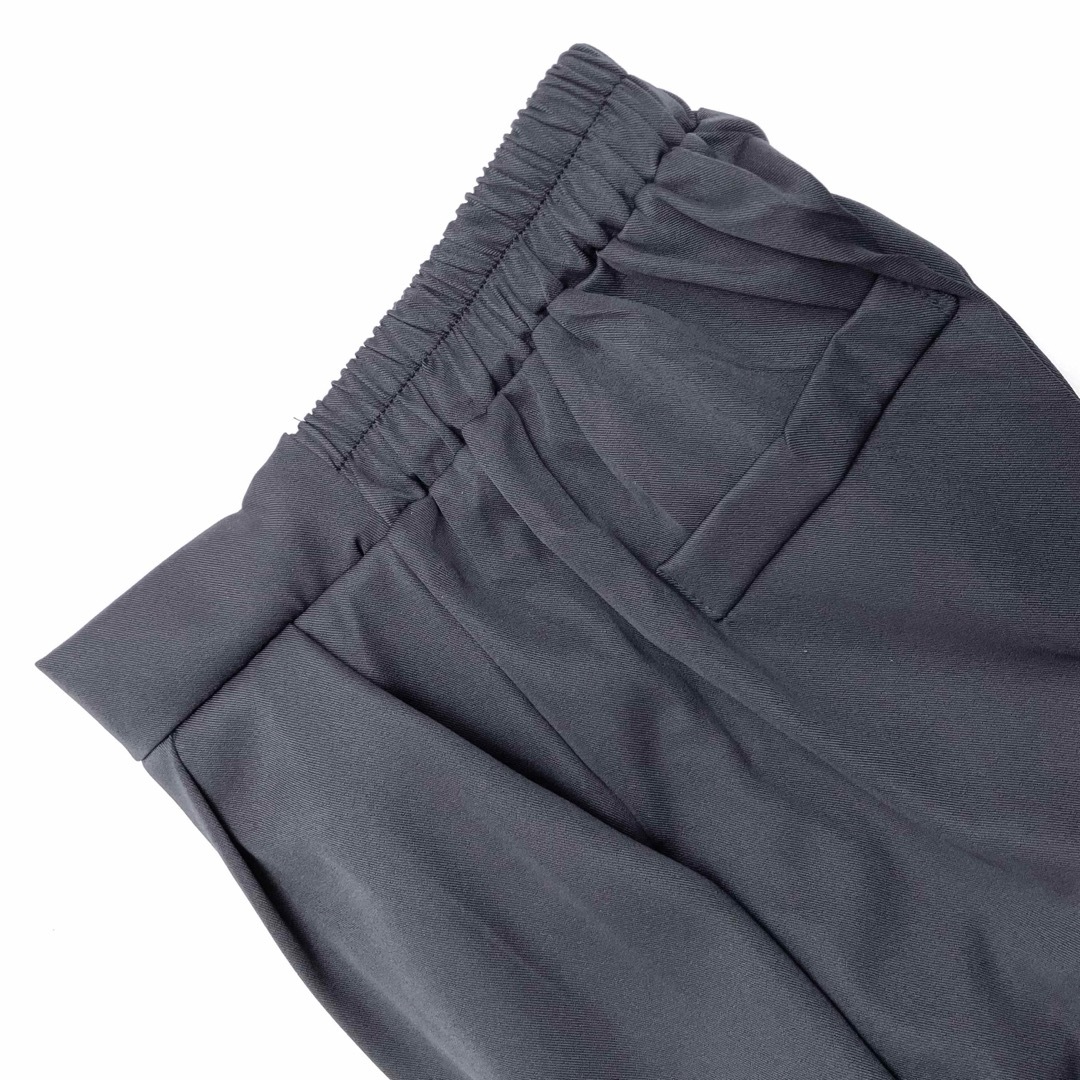 ブラック L ノーカラー ジャケット パンツ スーツ セットアップ ゆったり レディースのフォーマル/ドレス(スーツ)の商品写真