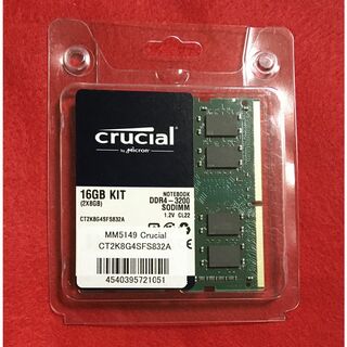クルーシャル(crucial)の新品 高品質 ノートPC用メモリ crucial DDR4 PC4-25600(PCパーツ)