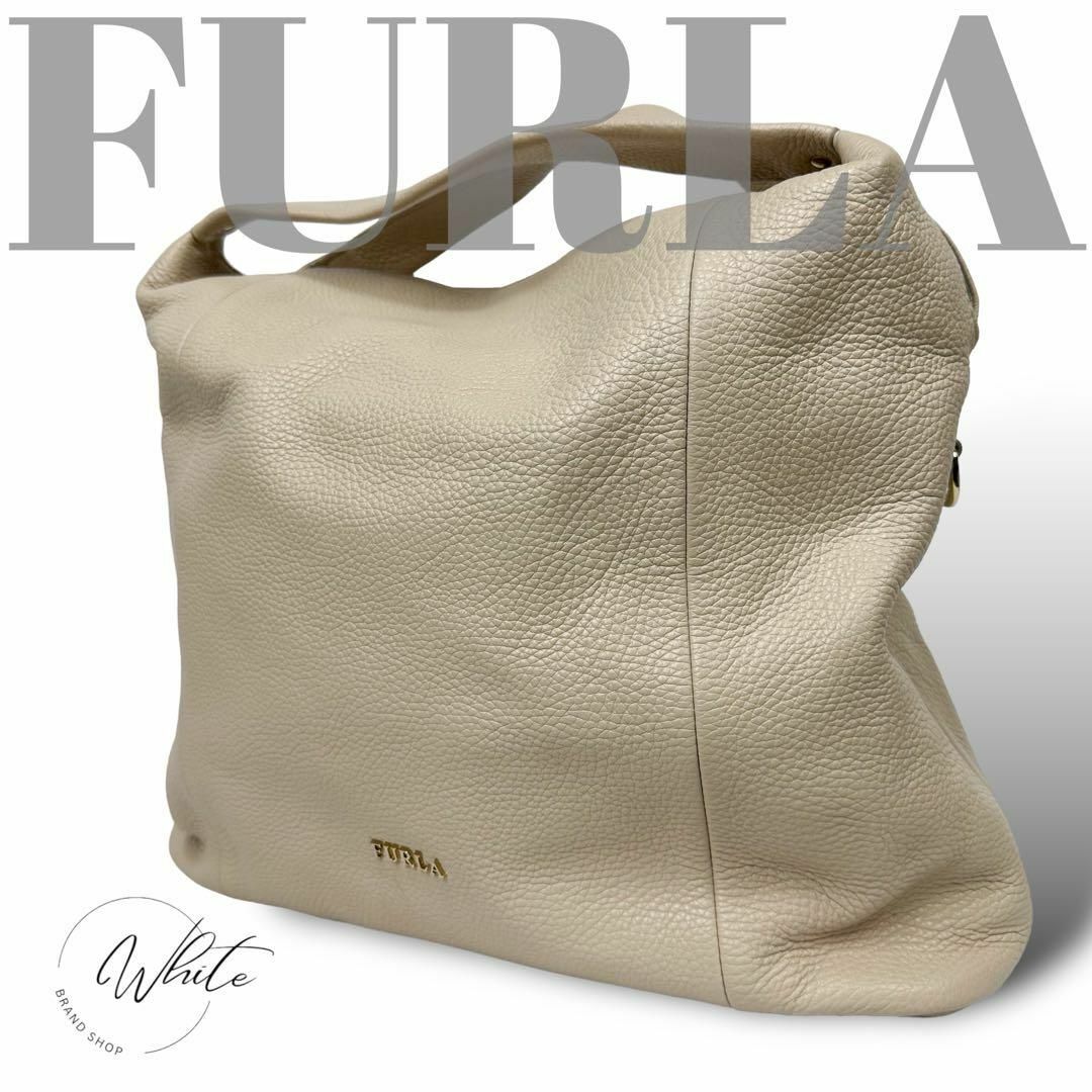 Furla(フルラ)の【美品】フルラ 大容量 レザー ハンドバッグ グレー系 A4サイズ対応 レディースのバッグ(ハンドバッグ)の商品写真