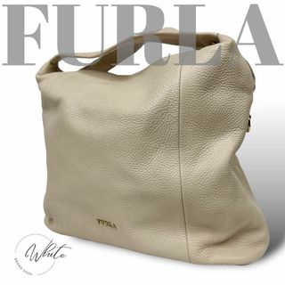 フルラ(Furla)の【美品】フルラ 大容量 レザー ハンドバッグ グレー系 A4サイズ対応(ハンドバッグ)