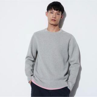 UNIQLO - UNIQLO ウォッシャブルストレッチミラノリブクルーネックセーター