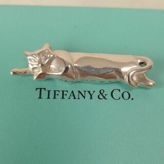 ティファニー(Tiffany & Co.)の【希少】TIFFANY ティファニー 猫 ブローチ(ブローチ/コサージュ)