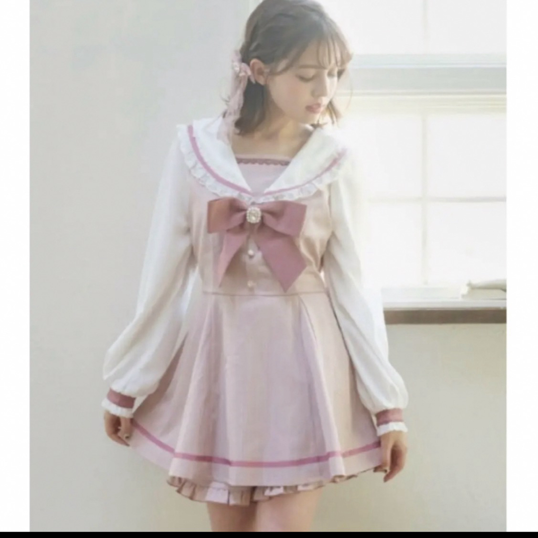 LIZLISA セーラーカラーセットアップ ブラックチェック 長袖 LIZLISA セーラーカラーセットアップ ブラックチェック 長袖
