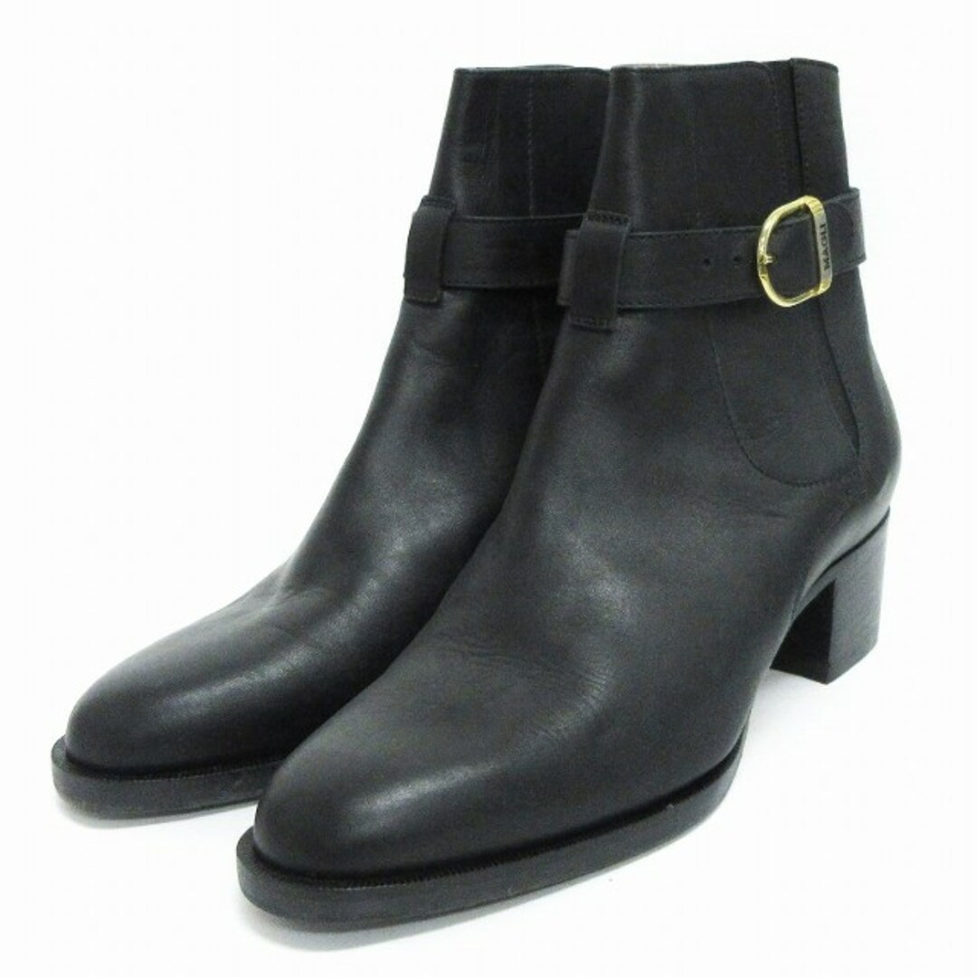 ブルーノマリ サイドゴア ショートブーツ ベルト付き 黒 ブラック 35.5 レディースの靴/シューズ(ブーツ)の商品写真