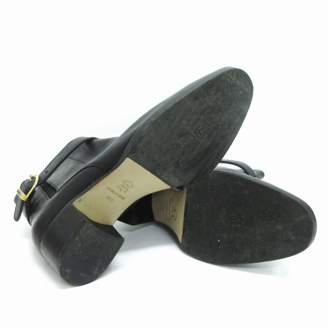 ブルーノマリ サイドゴア ショートブーツ ベルト付き 黒 ブラック 35.5 レディースの靴/シューズ(ブーツ)の商品写真