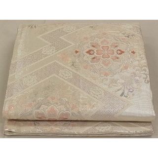 平和屋1◎佐賀錦　六通柄袋帯　松皮菱正倉院花文　銀糸　逸品　CAAC8475ca(帯)