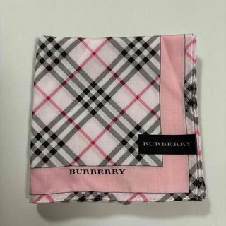 バーバリー(BURBERRY)のバーバリー大判ハンカチーフ　ノバチェックピンク(ハンカチ)