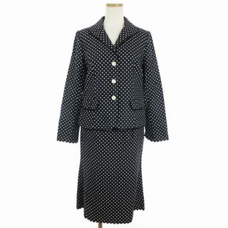 レリアン(leilian)のレリアン セットアップ スーツ ジャケット スカート ドット スカラップ 紺 9(礼服/喪服)