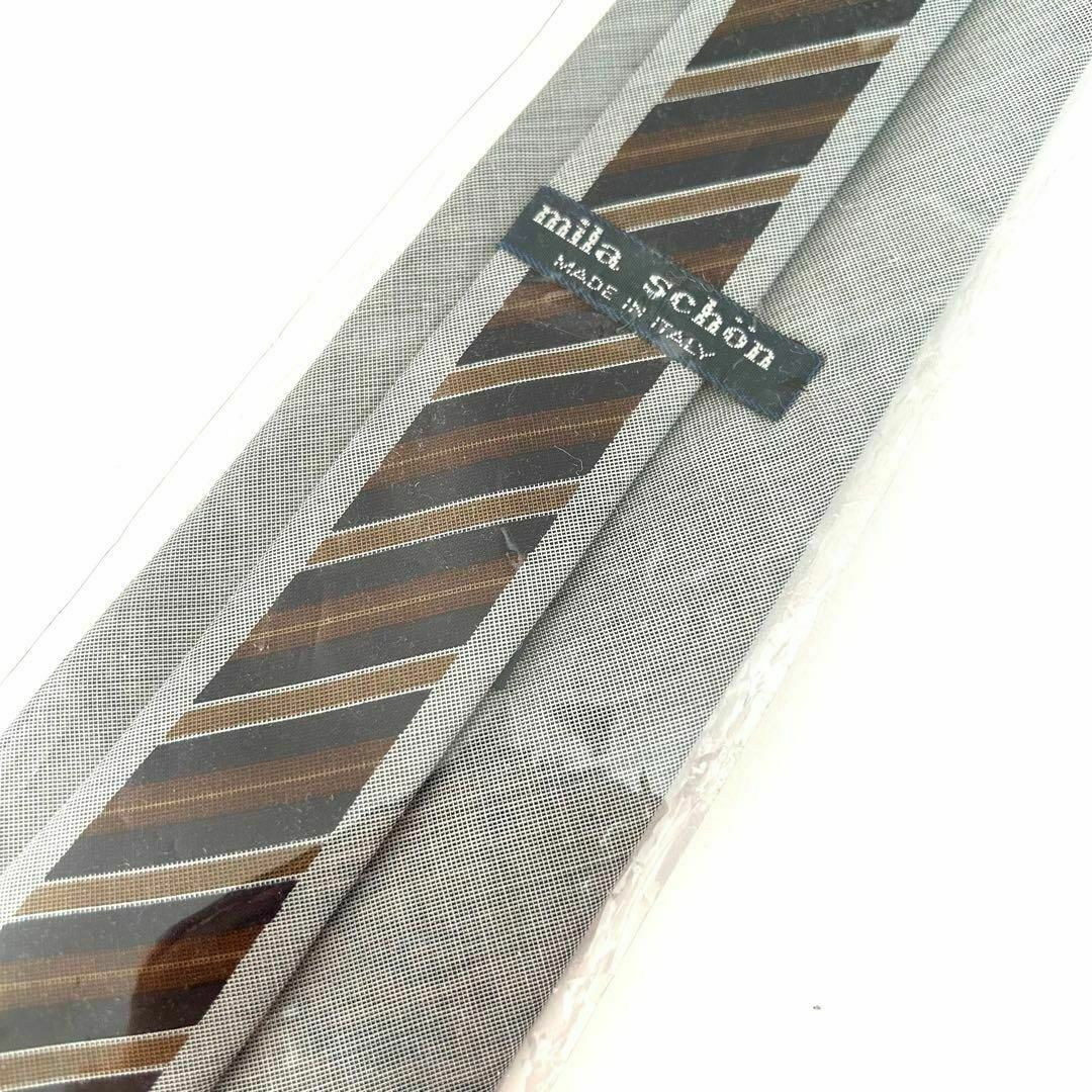 mila schon(ミラショーン)の未使用 ミラショーン ストライプ ネクタイ イタリア製 シルク メンズのファッション小物(ネクタイ)の商品写真