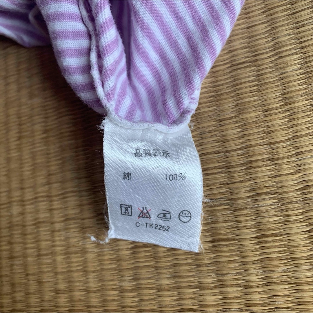 DACOR ボーダー パープル × ホワイト 長袖 Tシャツ レディースのトップス(Tシャツ(長袖/七分))の商品写真