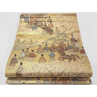 平和屋1■全通柄袋帯　平安人物文　金糸　逸品　CAAC1581fb(帯)