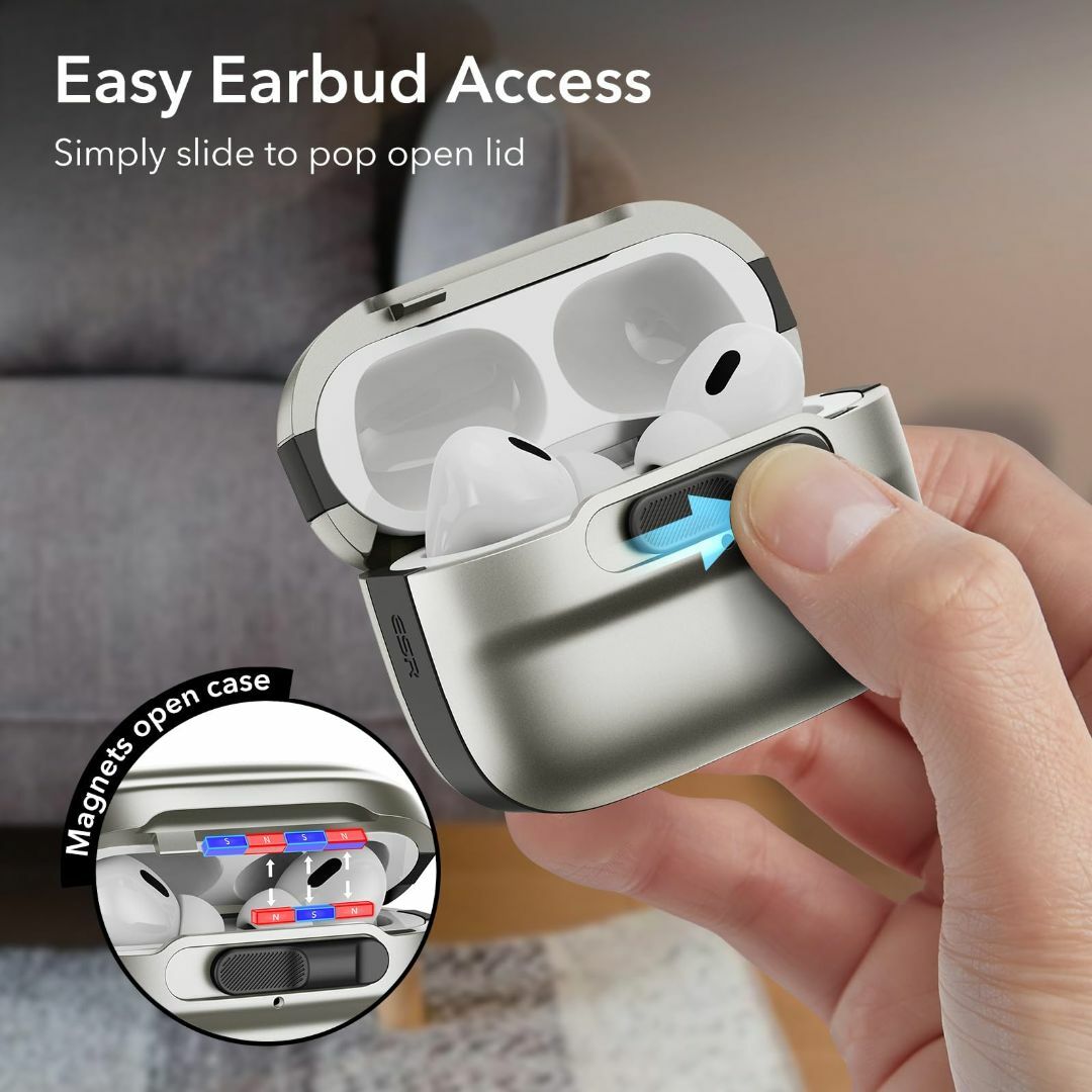 【色:ナチュラルチタニウム】ESR AirPods Pro2 ケース MagSa その他のその他(その他)の商品写真