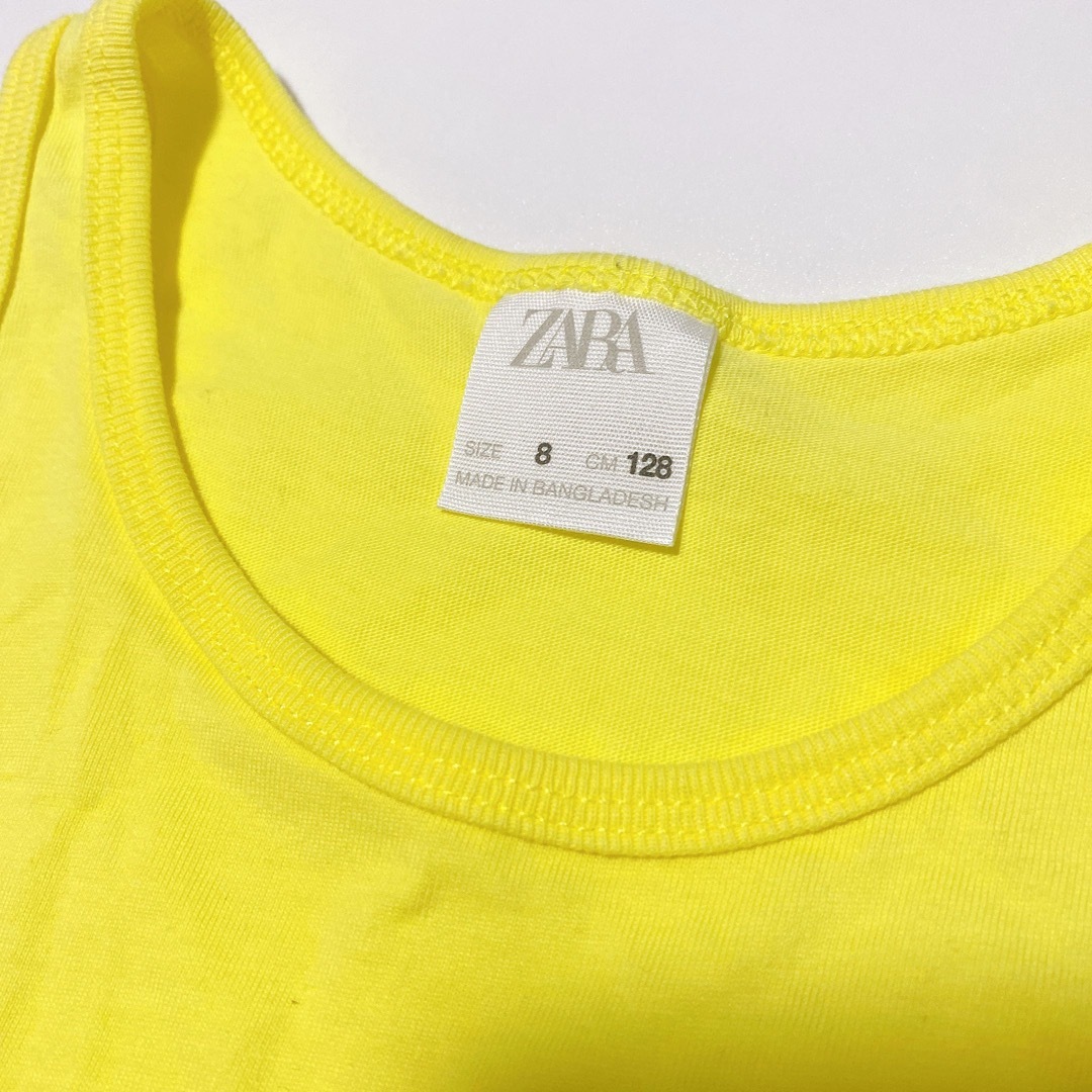 ZARA(ザラ)のZARA   キッズ　ストレッチ　ダメージ　デニム　ショート丈　タンクトップ　 キッズ/ベビー/マタニティのキッズ服女の子用(90cm~)(パンツ/スパッツ)の商品写真