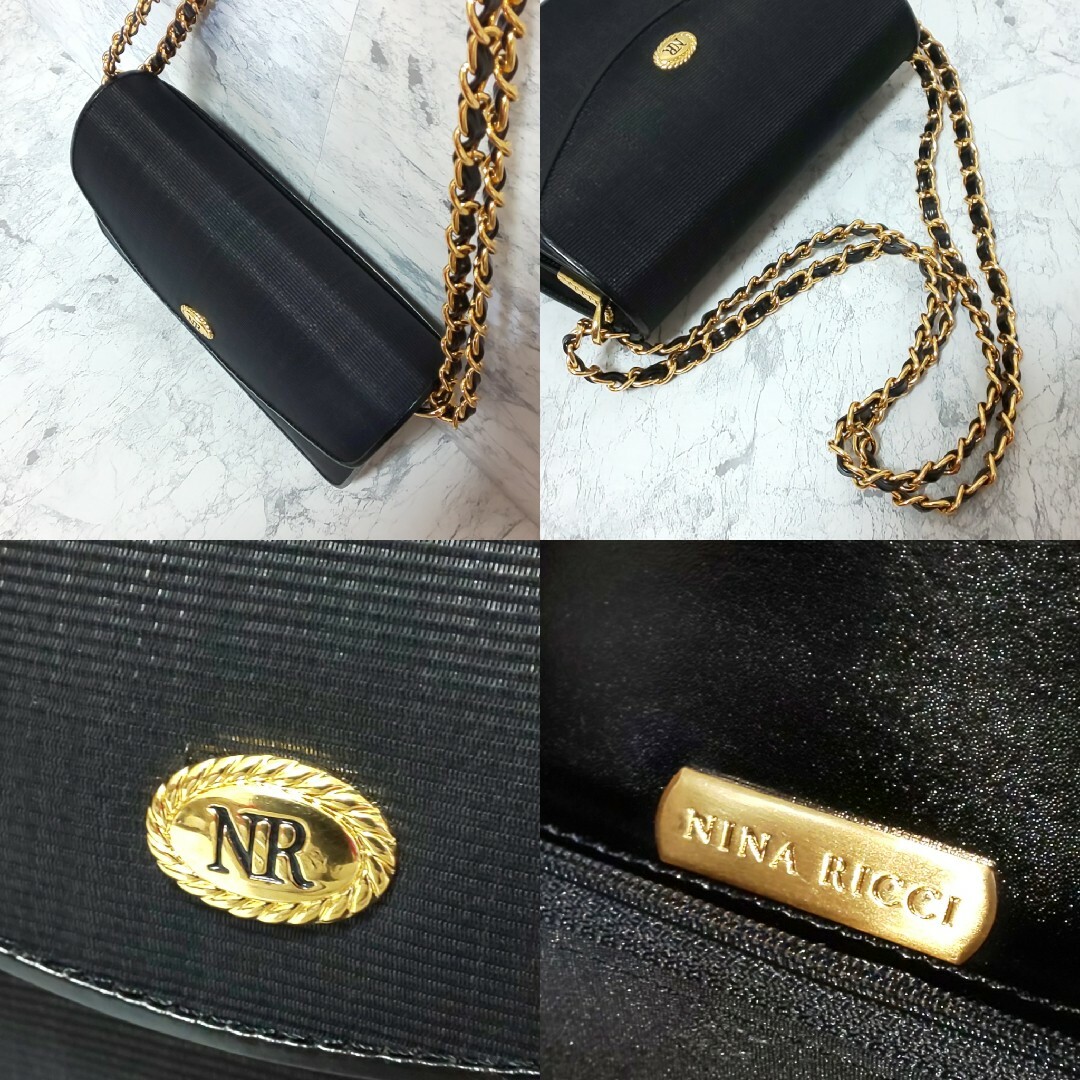 NINA RICCI(ニナリッチ)の【極美品/希少】NINA RICCI Wチェーンミニショルダーバッグ ホースヘア レディースのバッグ(ショルダーバッグ)の商品写真