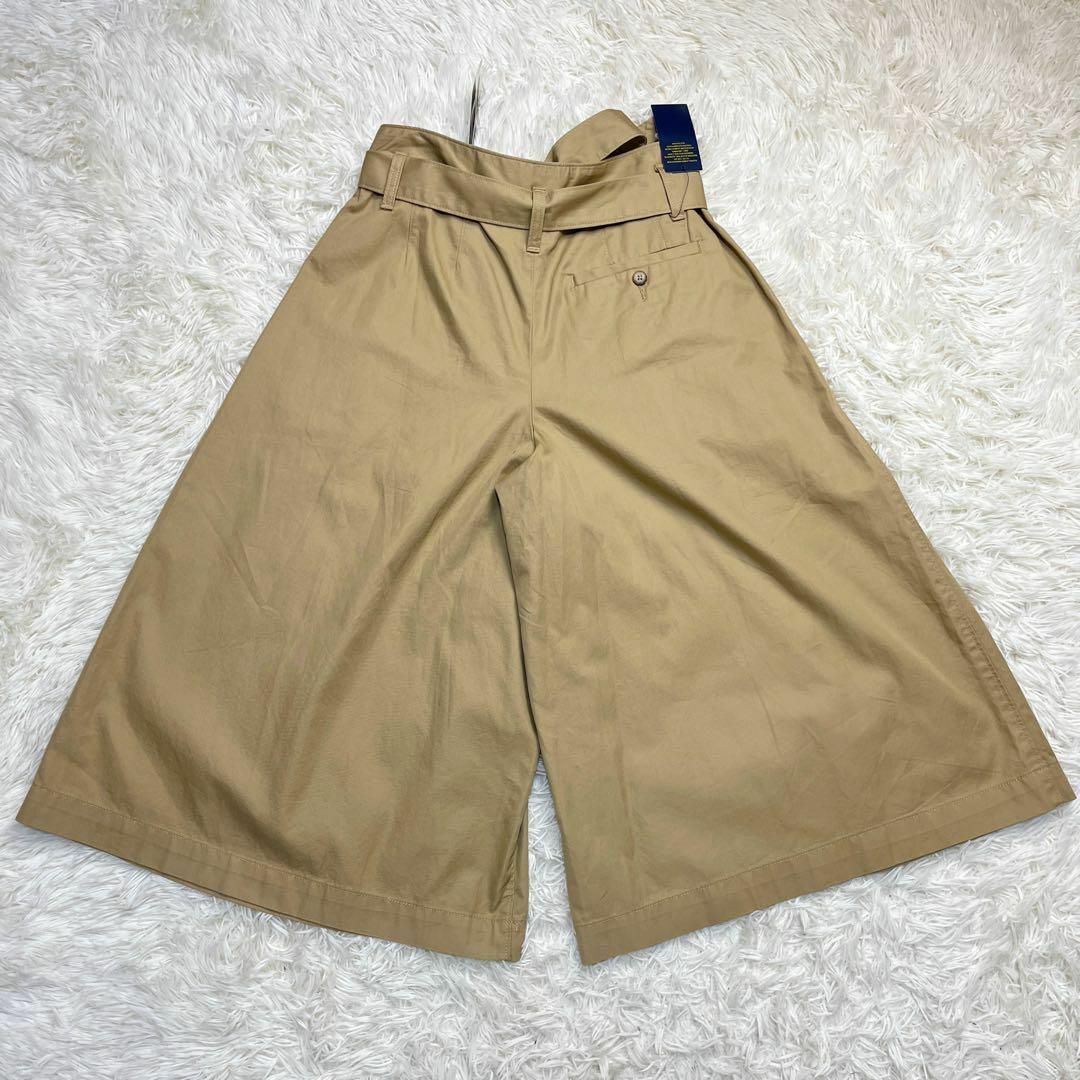 POLO RALPH LAUREN(ポロラルフローレン)のポロラルフローレン　ベルト付き　ワイドチノパン　スカート風　L ベージュ レディースのパンツ(クロップドパンツ)の商品写真