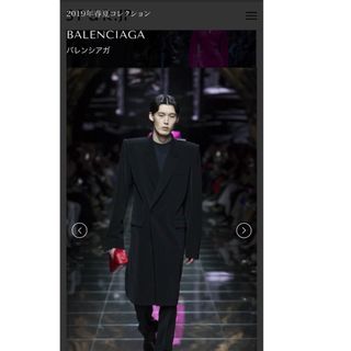 バレンシアガ(Balenciaga)のバレンシアガ　BALENCIAGA メンズブラックコートサイズ44 訳あり 19(チェスターコート)