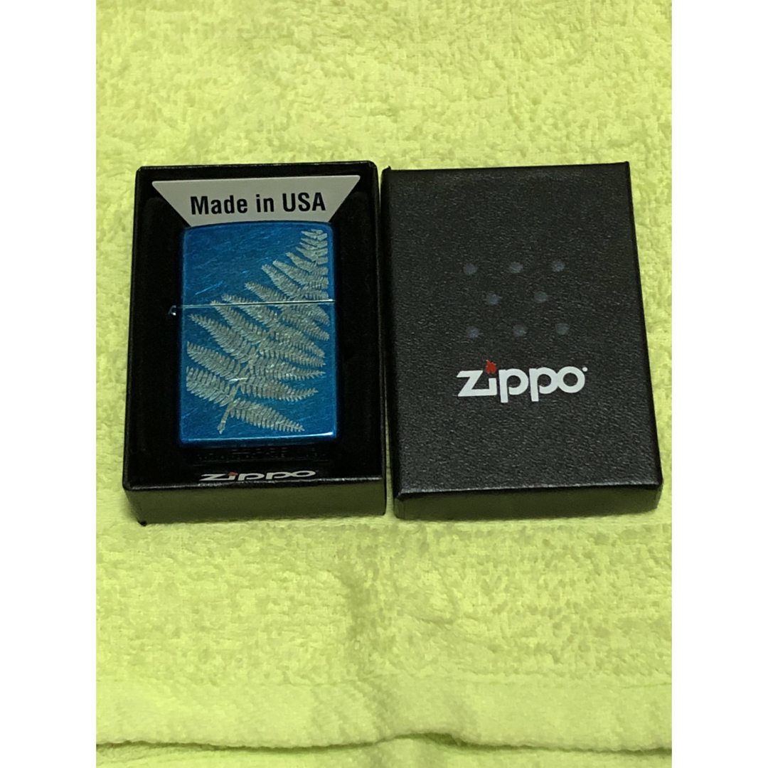 ZIPPO オイルライター　2016年　ブルー　シダ その他のその他(その他)の商品写真