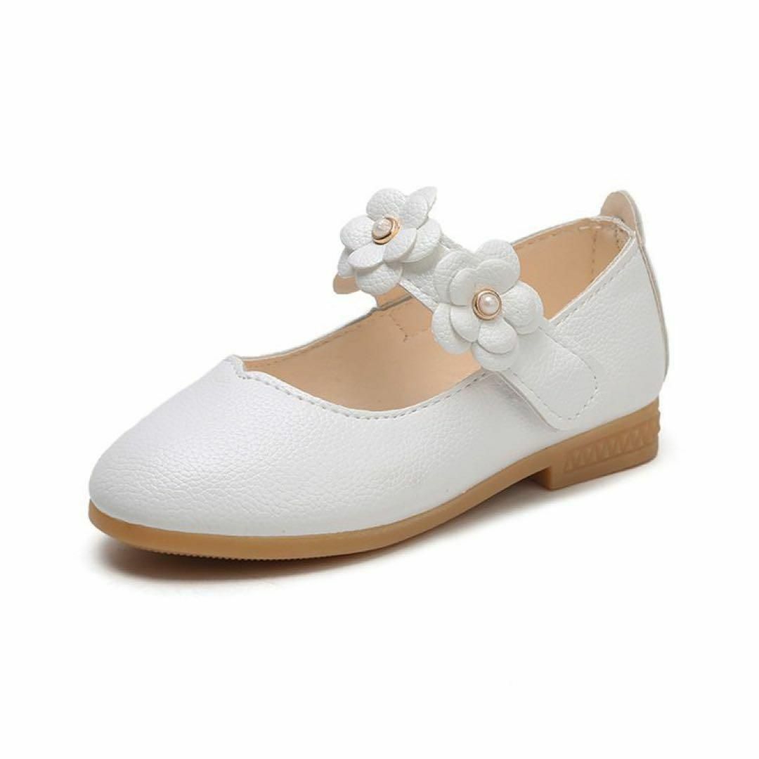 女の子 フォーマル 靴 17cm ホワイト 白 七五三  結婚式　入園式　入学式 キッズ/ベビー/マタニティのキッズ靴/シューズ(15cm~)(フォーマルシューズ)の商品写真