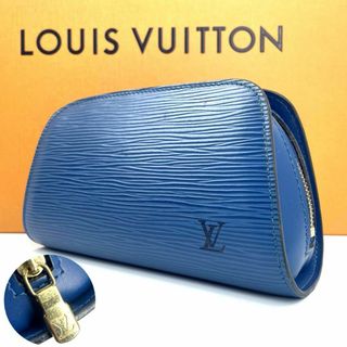 ルイヴィトン(LOUIS VUITTON)のc620真贋済【ヴィトン】極美品”エピ ドーフィーヌPM 化粧 ポーチ ブルー(ポーチ)