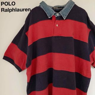 ポロラルフローレン(POLO RALPH LAUREN)のポロ ラルフローレン ポロシャツ デニム襟 太ボーダー(ポロシャツ)