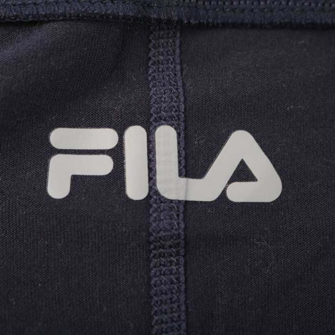 FILA(フィラ)のフィラ 長袖Tシャツ ワンポイントロゴ ストレッチ スポーツウエア レディース Mサイズ ネイビー FILA レディースのトップス(Tシャツ(長袖/七分))の商品写真