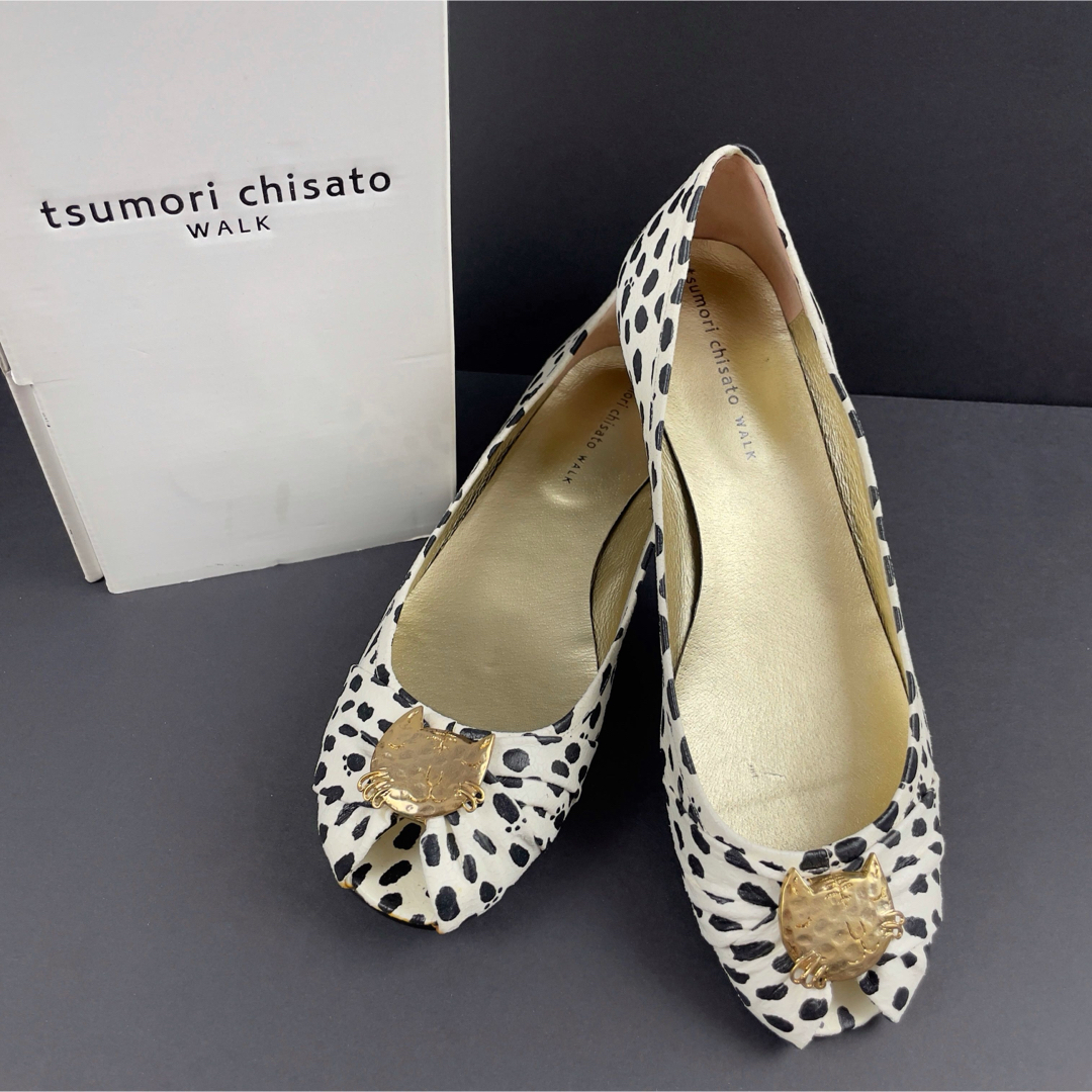 TSUMORI CHISATO(ツモリチサト)の【新品！箱付】ツモリチサト フラットシューズ キャット 猫 バイカラー 24cm レディースの靴/シューズ(バレエシューズ)の商品写真