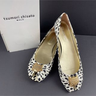 ツモリチサト(TSUMORI CHISATO)の【新品！箱付】ツモリチサト フラットシューズ キャット 猫 バイカラー 24cm(バレエシューズ)