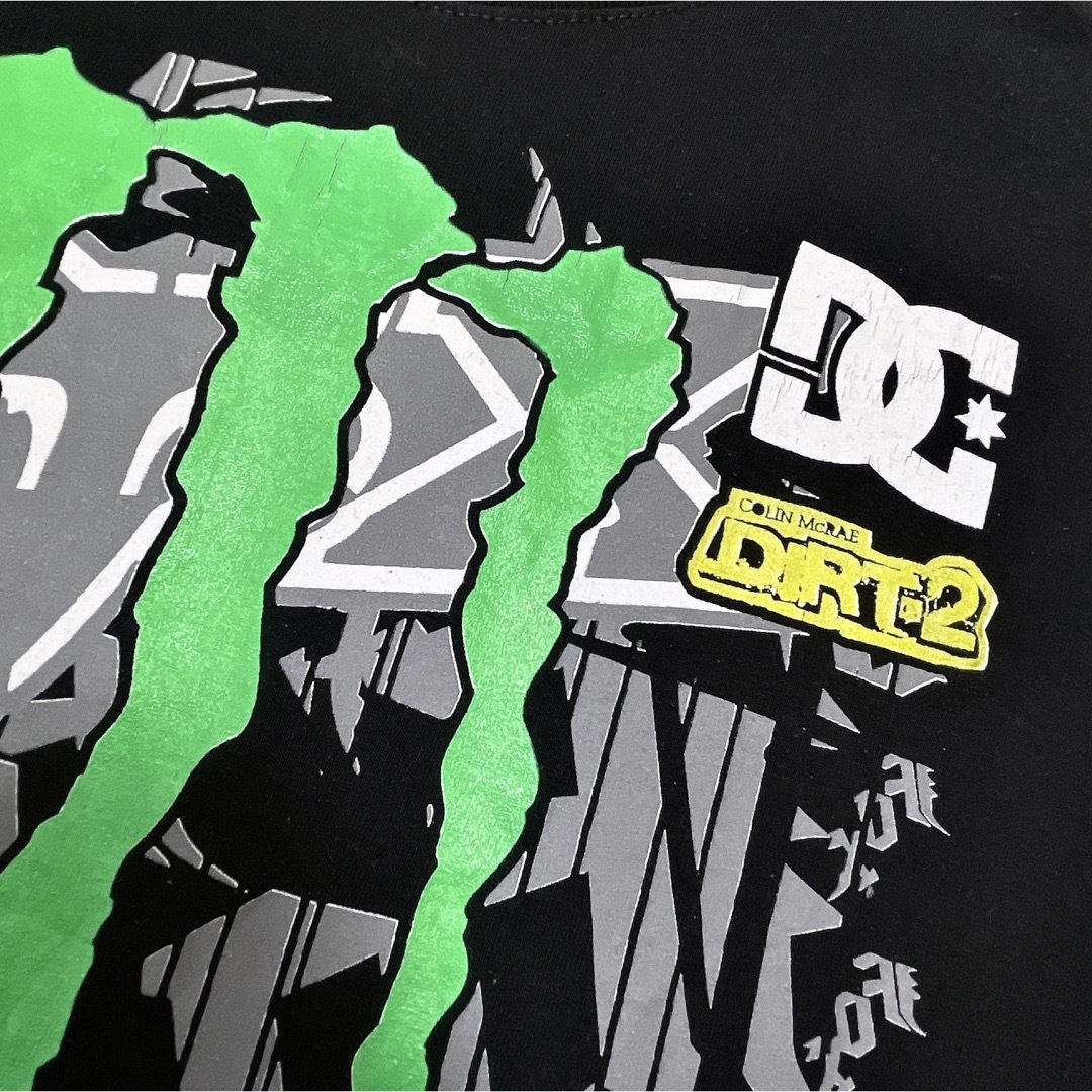 Monster Energy(モンスターエナジー)のモンスターエナジー　Tシャツ　M　ブラック　黒　プリント　ロゴ　DC　USA古着 メンズのトップス(Tシャツ/カットソー(半袖/袖なし))の商品写真