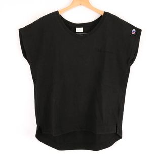 チャンピオン(Champion)のチャンピオン 半袖Tシャツ フレンチ袖  コットン スポーツウエア レディース Mサイズ ブラック Champion(Tシャツ(半袖/袖なし))