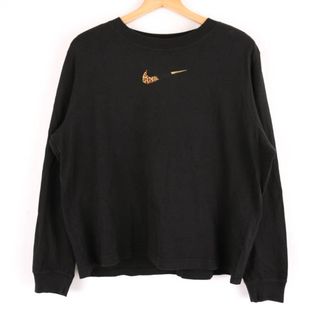 ナイキ(NIKE)のナイキ 長袖Tシャツ ルーズフィット ロゴT スポーツウエア レディース Lサイズ ブラック NIKE(Tシャツ(長袖/七分))