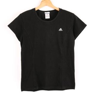 アディダス(adidas)のアディダス 半袖Tシャツ ワンポイントロゴ スポーツウエア 大きいサイズ レディース OTサイズ ブラック adidas(Tシャツ(半袖/袖なし))