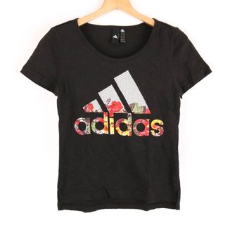 アディダス(adidas)のアディダス 半袖Tシャツ ロゴT スポーツウエア コットン100% レディース Mサイズ ブラック adidas(Tシャツ(半袖/袖なし))