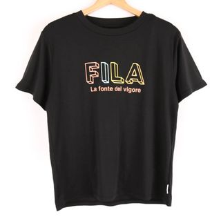 フィラ 半袖Tシャツ ロゴT ラッシュガード スポーツウエア レディース 9Mサイズ ブラック FILA