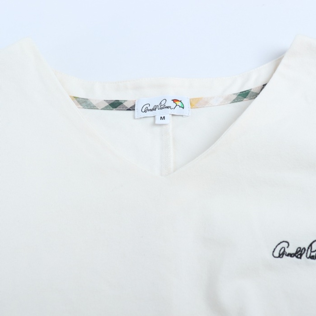 Arnold Palmer(アーノルドパーマー)のアーノルドパーマー 長袖Tシャツ Vネック ハイローヘム トップス レディース Mサイズ クリーム Arnold Palmer レディースのトップス(Tシャツ(長袖/七分))の商品写真