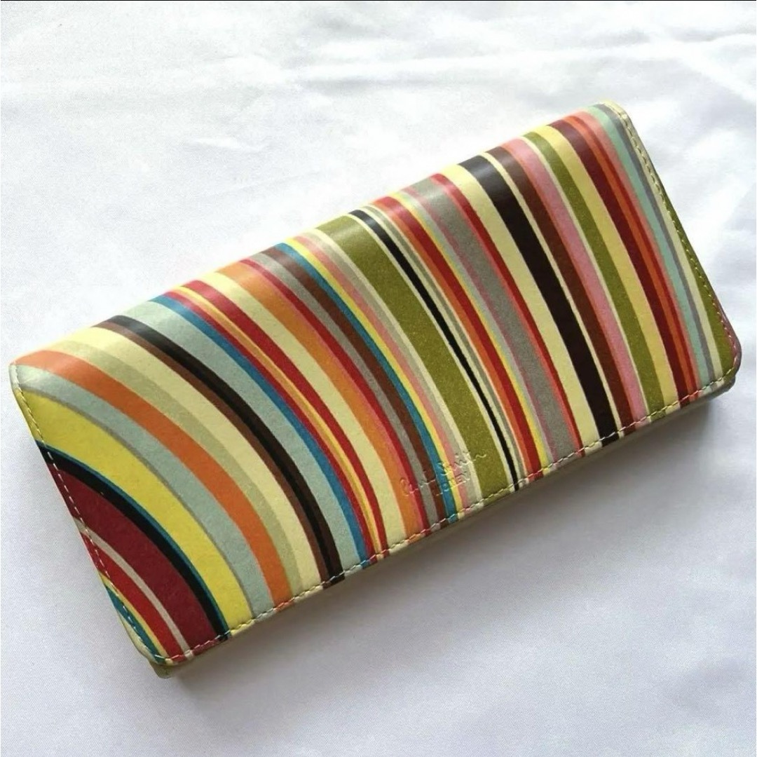 Paul Smith ポールスミス スワール かぶせ長財布 マルチストライプ Paul Smith ポールスミス スワール かぶせ長財布 マルチストライプ