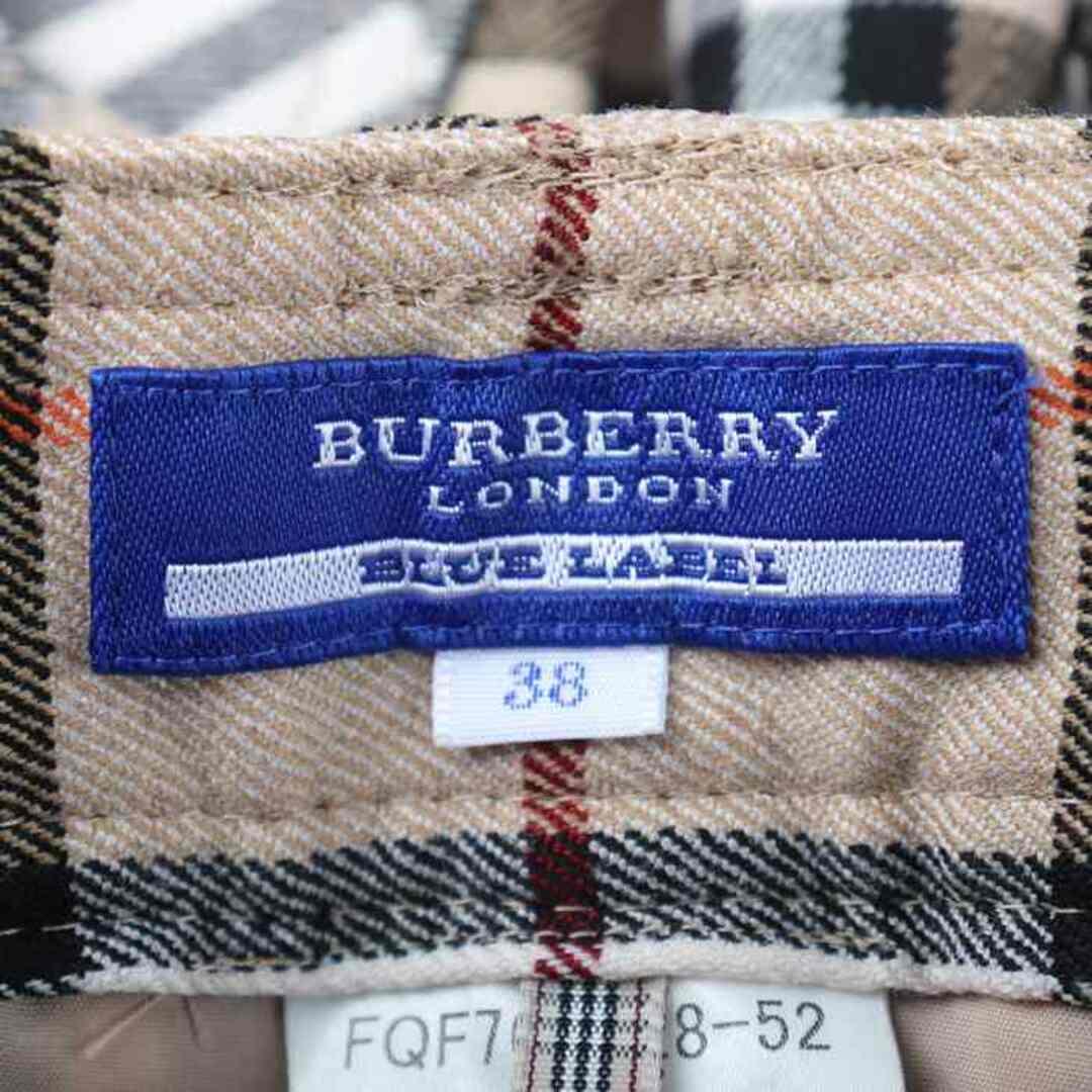 BURBERRY BLUE LABEL(バーバリーブルーレーベル)のバーバリーブルーレーベル パンツ ハーフパンツ チェック柄 ウール混 三陽商会 レディース 38サイズ ブラウン BURBERRY BLUE LABEL レディースのパンツ(その他)の商品写真